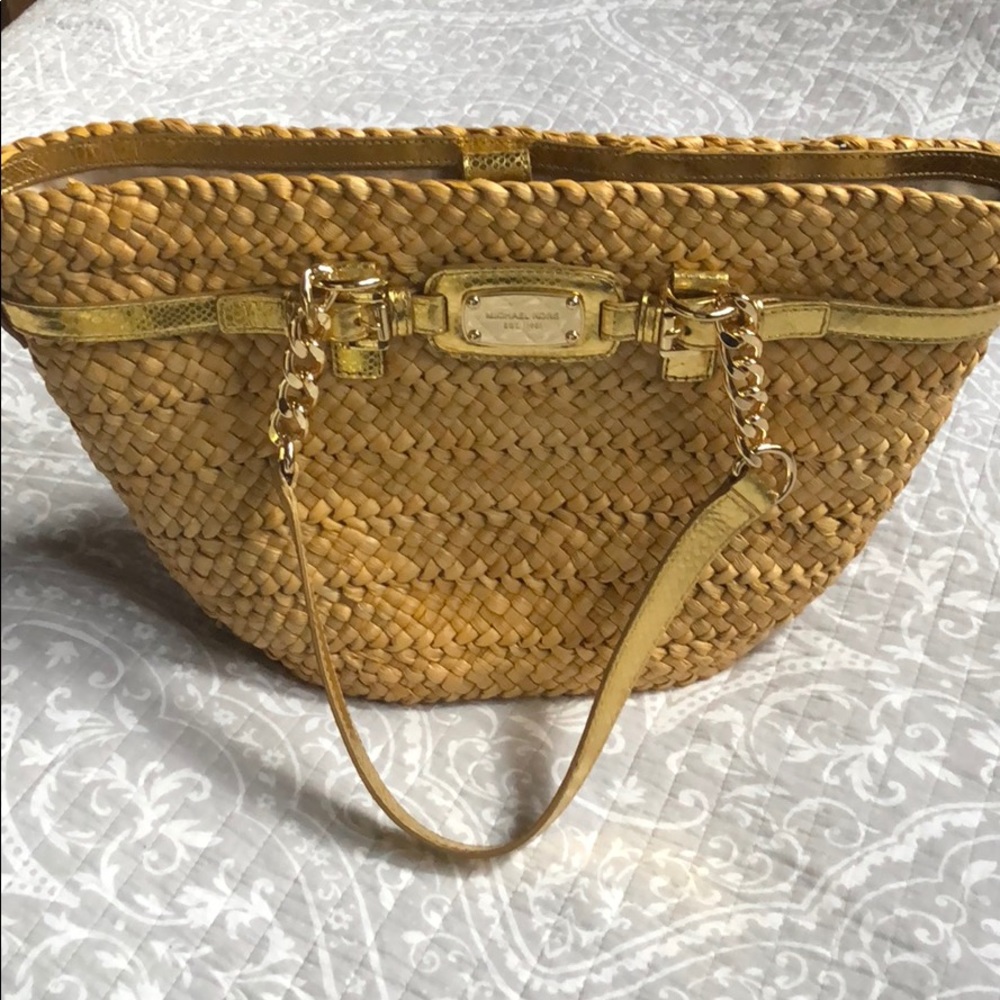 Handwoven Straw Michael Kors Handbag